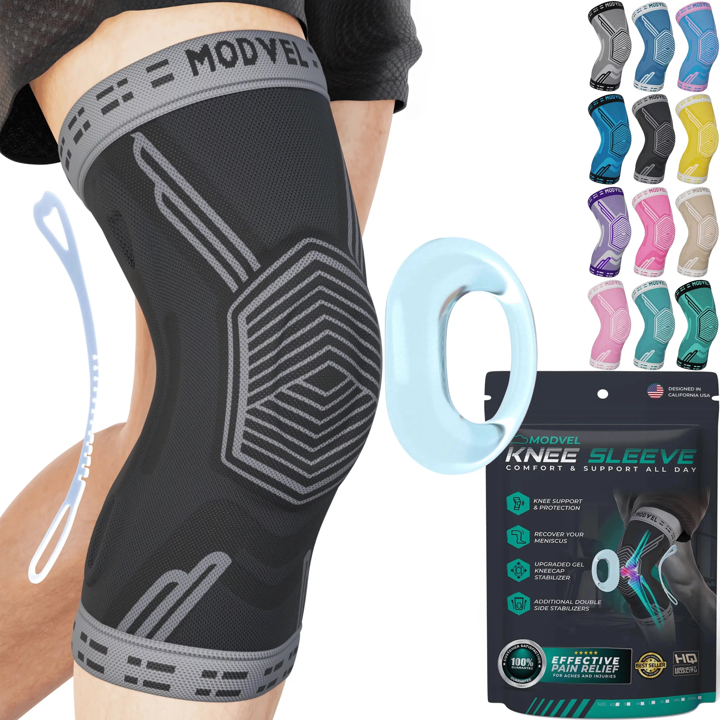 OrthoSleeve KS7 Knee Brace to relieve general knee pain, Patella  tendonitis, Meniscus pain, arthritic knees, runners knee, ACL, MCL, Injury  Recovery - Small Natural : : DIY & Tools