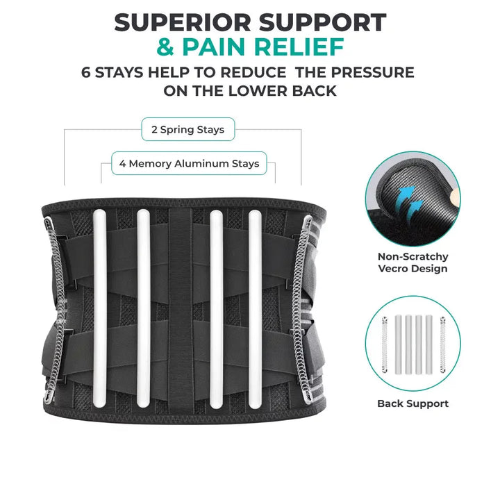 Lower Back Brace Lumbar Support - Adjustable Air Mesh Back Brace with 5  Stays for Lower Back Pain Relief, Herniated Disc, Sciatica, Scoliosis, Lower  Back Support Belt for Men Women Work [Size