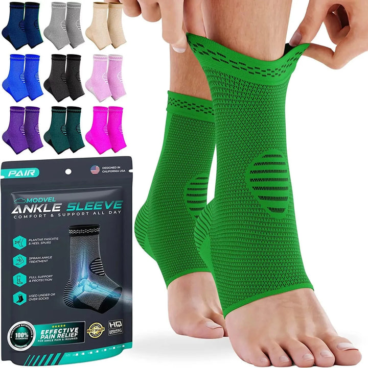 Ankle Support Brace Compression Sleeve Pain Relief Foot Plantar