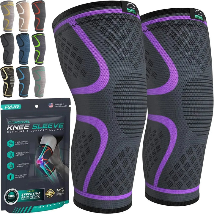  OrthoSleeve KS7+ Adjustable Knee Brace for perfect fit to  relieve knee pain, tendonitis pain, swelling and reduce inflammation :  Health & Household